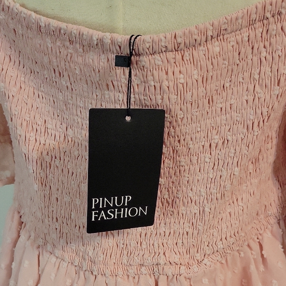 Elegant Pink Smocked Dress - Picture 5 of 8